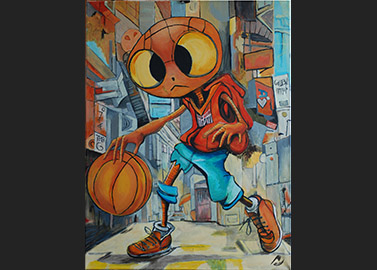 alien basket lowbrow vignette