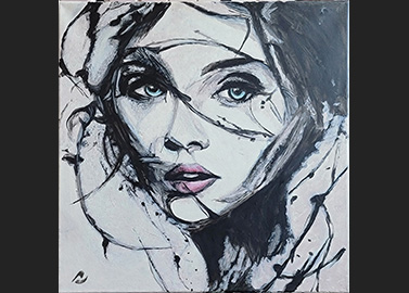 brushed woman vignette