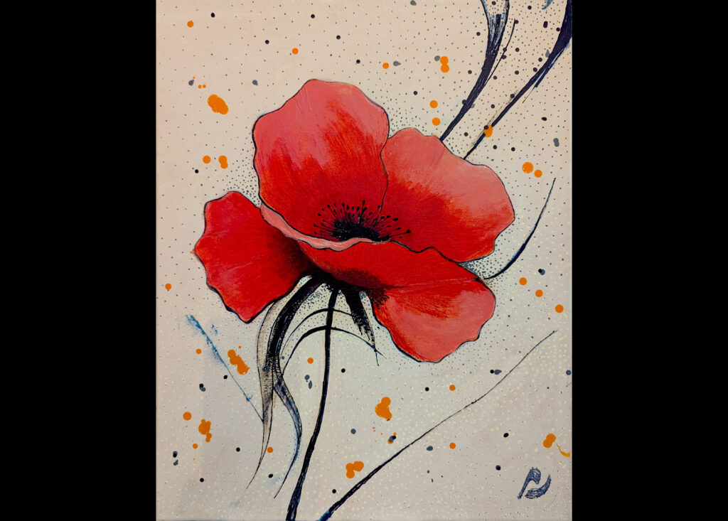 Japanese poppy vignette