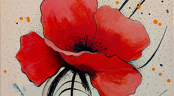 Japanese poppy vignette